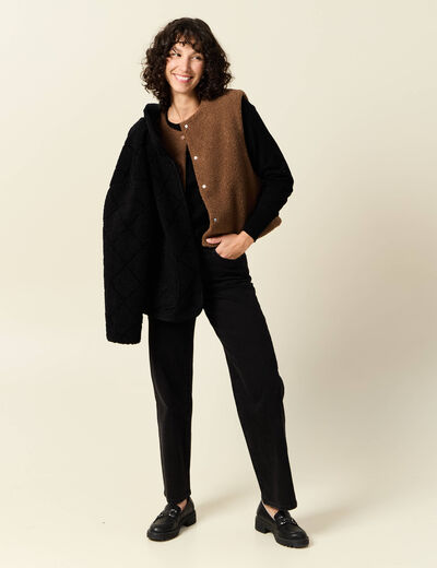 Pull manches longues noir femme