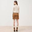 Mini-jupe doubl&eacute;e marron femme