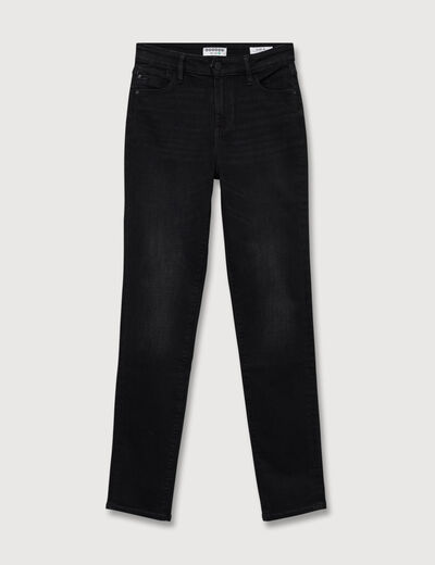 Jeans slim taille haute denim noir femme