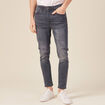 Jeans tapered 5 poches denim gris homme