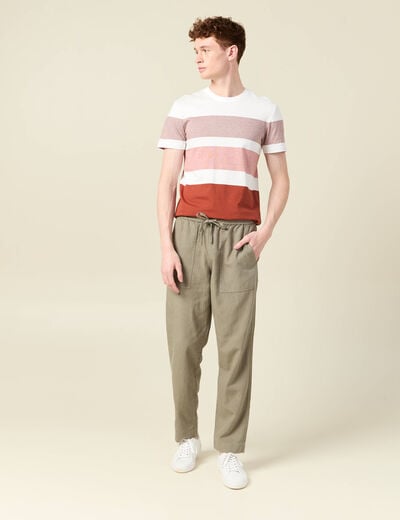 T-shirt manches courtes marron cognac homme