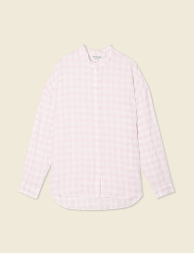 Chemise manches longues rose clair femme