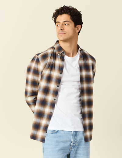 Chemise manches longues bleu marine homme