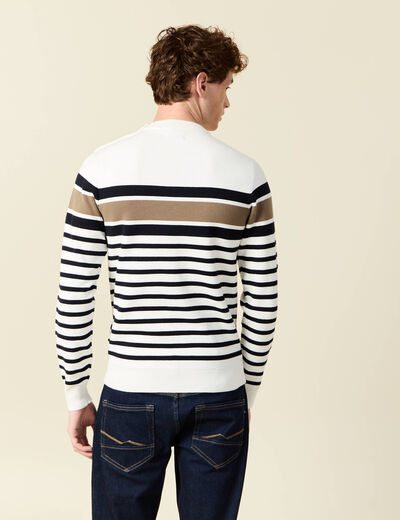 Pull manches longues ecru homme