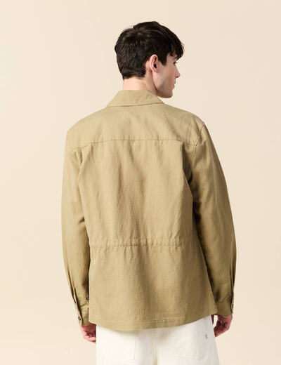 Veste oversize poches rabat taupe homme