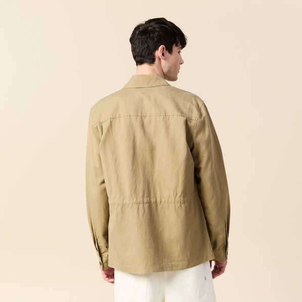 Veste oversize poches rabat taupe homme