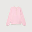 Pull col tunisien manches longues rouge clair femme