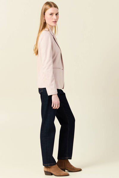 Veste blazer droite rose femme