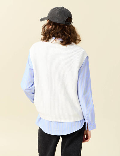 Pull éco-responsable ecru femme