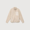 Veste droite sherpa col montant sable homme