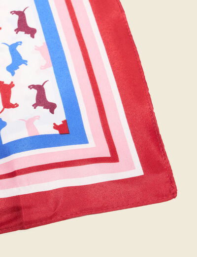 Foulard satin&eacute; multicolore femme