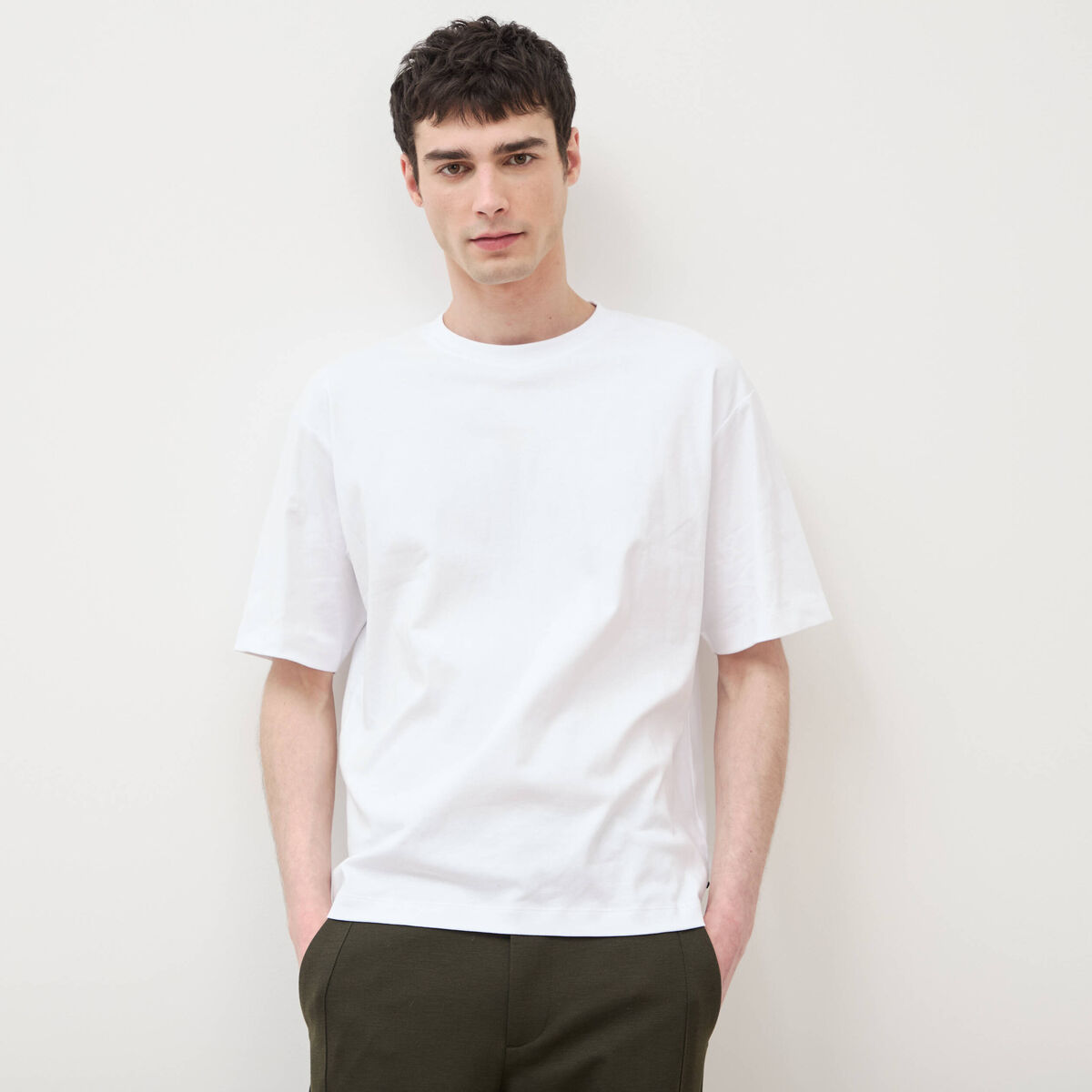 T-shirt manches courtes blanc homme