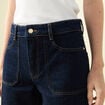 Jeans wide large taille haute denim brut rinse femme