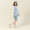 Chemise manches longues bleu femme