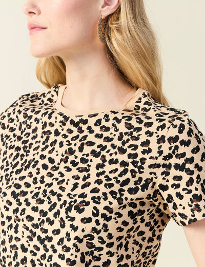 T-shirt manches courtes terracotta femme