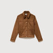 Blouson manches longues col classique marron femme