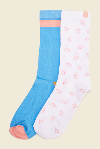 Lot 2 paires chaussettes blanc femme