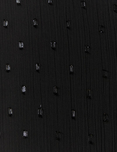 Robe évasée plissée noir femme