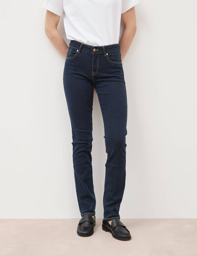 Jeans regular 5 poches denim brut rinse femme