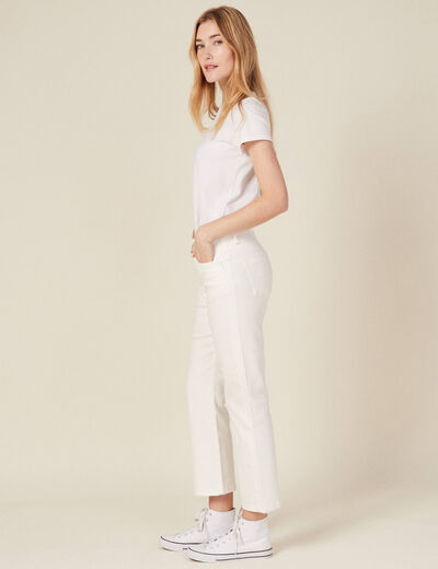 Pantalon éco-responsable denim blanc femme