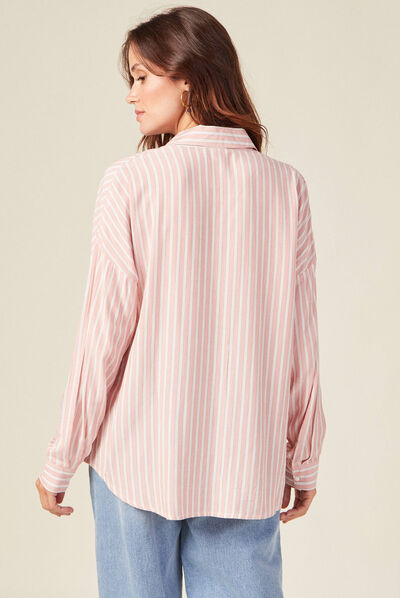 Chemise manches longues rouge clair femme