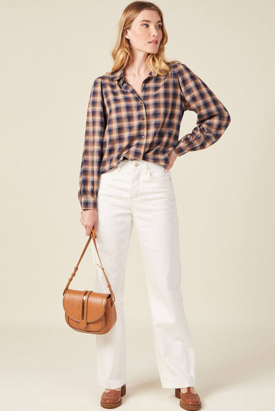 Chemise manches longues jaune femme