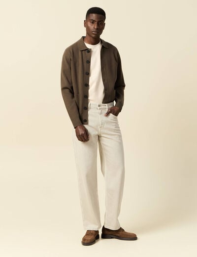 Gilet manches longues vert kaki homme