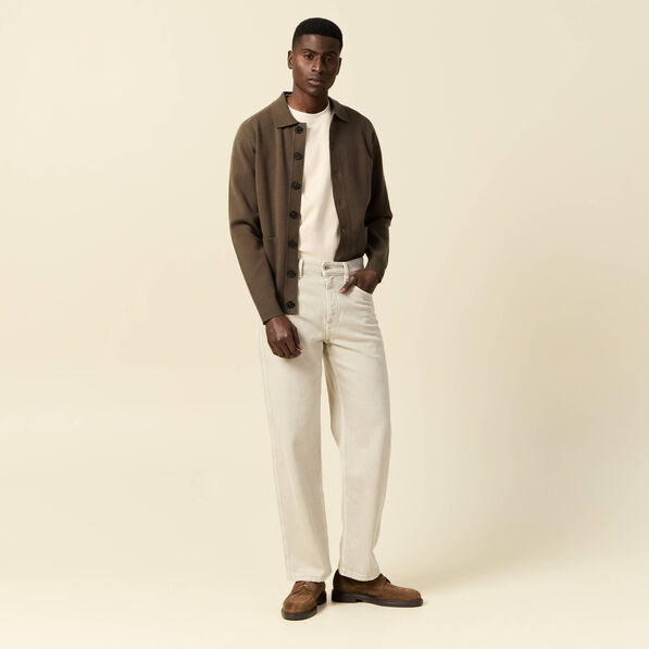 Gilet manches longues vert kaki homme