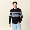 Pull manches longues bleu marine homme
