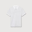 Polo cintr&eacute; en coton manches courtes blanc homme