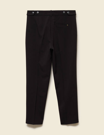 Pantalon cigarette &agrave; pinces noir femme