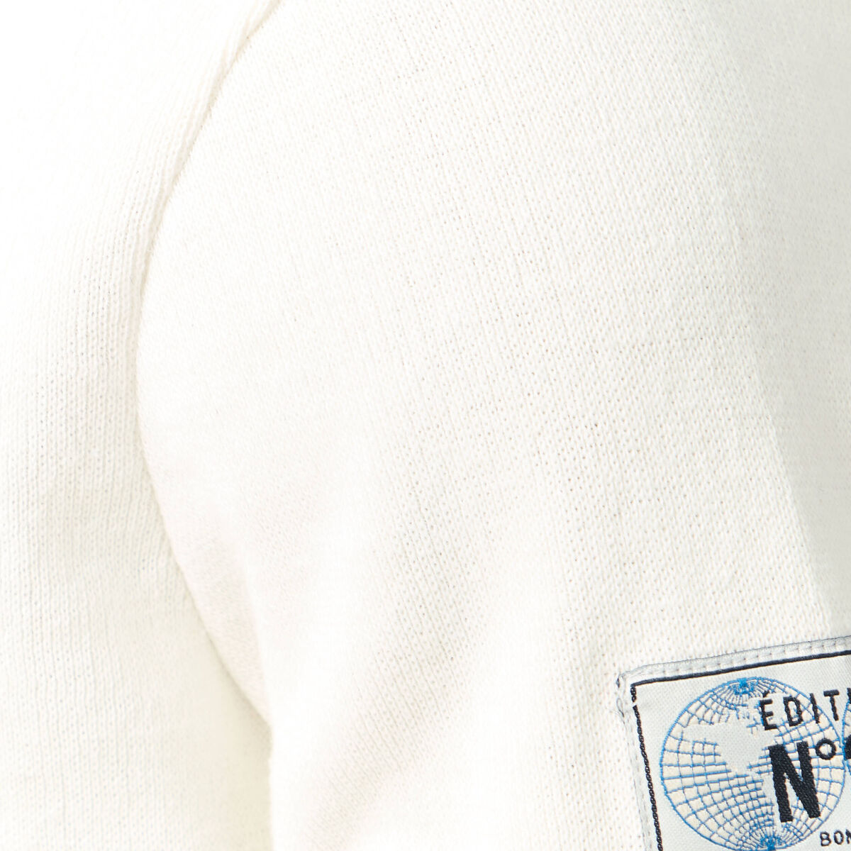 Pull fin col rond manches longues ecru homme