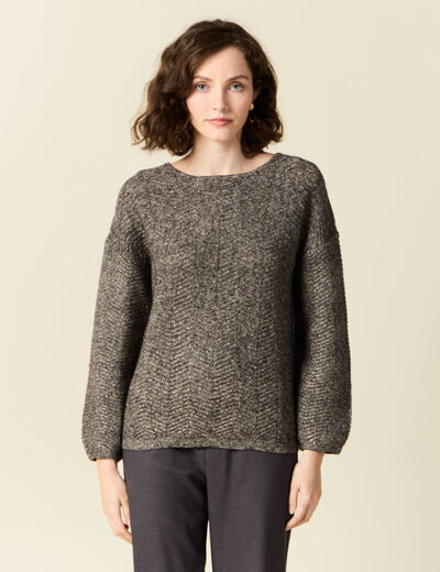 Pull manches longues vert kaki femme