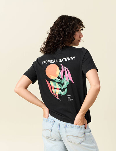 T-shirt manches courtes noir femme