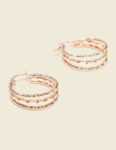 Boucles d'oreilles créoles couleur or femme