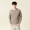Pull droit manches longues vert kaki homme