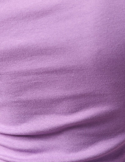 T-shirt asymétrique manches courtes violet femme