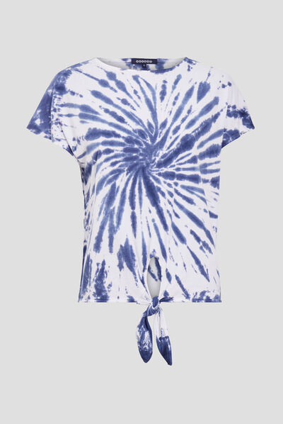 T-shirt manches courtes bleu marine femme