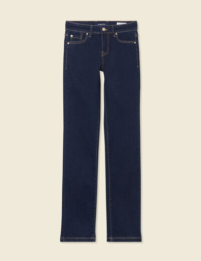 Jeans regular 5 poches denim brut rinse femme
