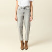 Jeans barrel slouchy taille haute 7/8ème denim gris clair femme