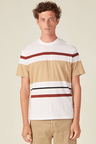 T-shirt manches courtes beige homme