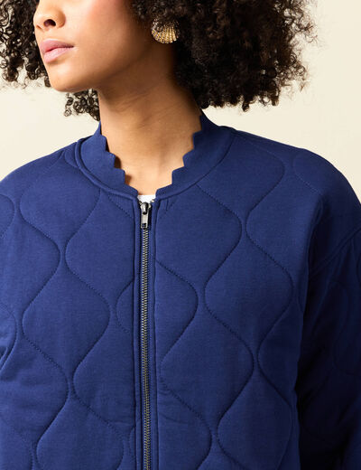 Gilet matelassé bleu foncé femme