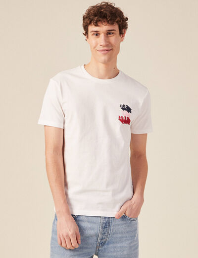 T-shirt manches courtes ecru homme