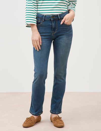 Jeans regular 7/8&egrave;me denim stone femme