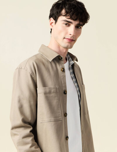 Surchemise manches longues sable homme