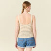 Débardeur tricot ajouré creme femme