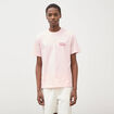 T-shirt droit en coton col rond rose poudr&eacute;e homme