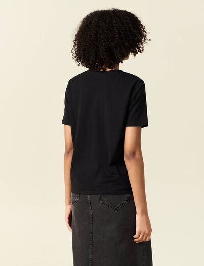 T-shirt manches courtes noir femme