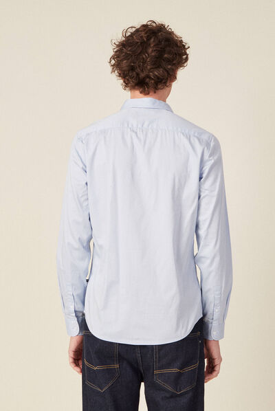 Chemise manches longues bleu clair homme
