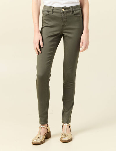 Pantalon Audrey - skinny push up vert kaki femme